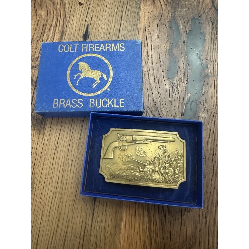 Colt Firearms Brass Buckle VTG Model 44 Cal 1860